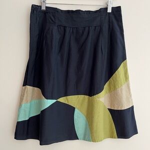 NIC + ZOE Lined Knee Length Skirt A-Line Cotton Silk Blend Flowy Day to Night